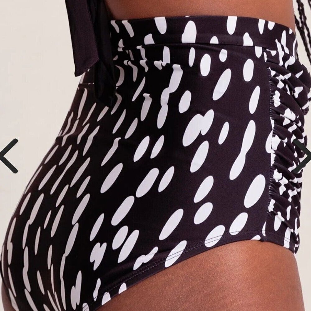 Shapermint Black and White Essentials High-Waisted Bikini Bottom Size Small NWT
